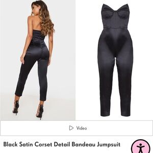 Black Satin Jumpsuit